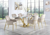 Barnard Gray Velvet & Mirrored Gold Finish Side Chair Model DN00220 By ACME Furniture